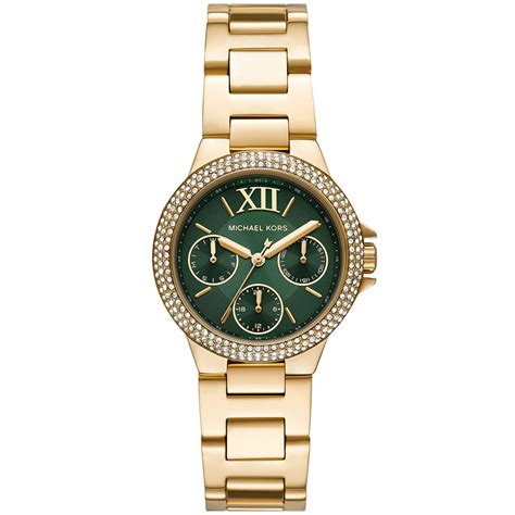 michael kors horloge goud met groen|michael kors mid size watches.